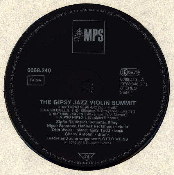 The Gipsy Jazz Violin Summit : The Gipsy Jazz Violin Summit (LP, Album)