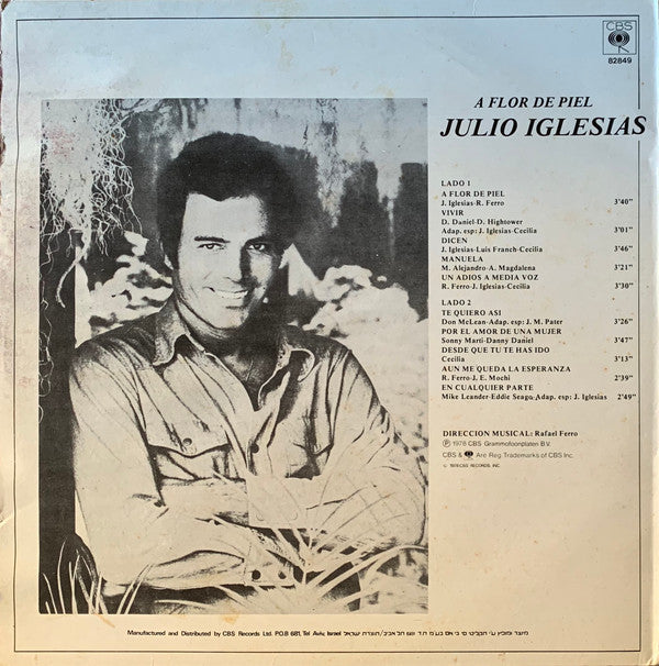 Julio Iglesias : A Flor De Piel (LP, Album)