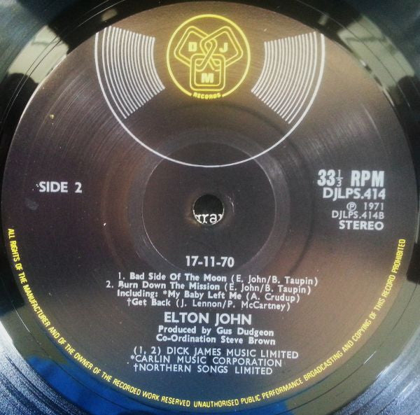 Elton John : 17-11-70 (LP, Album)