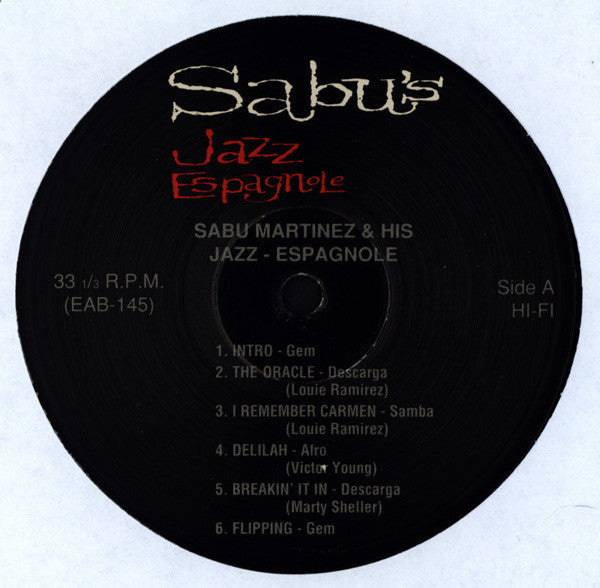 Sabu Martinez And His Jazz-Espagnole : Sabu's Jazz Espagnole (LP, Album, RE, Unofficial)