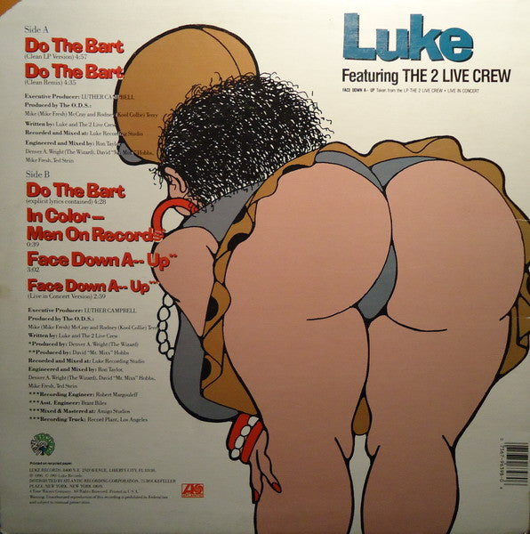 Luke Featuring The 2 Live Crew : Do The Bart (12")