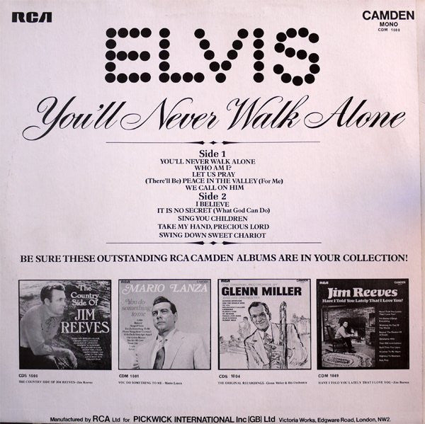 Elvis Presley : You'll Never Walk Alone (LP, Comp, Mono)
