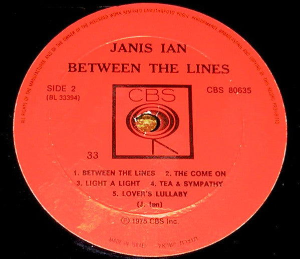 Janis Ian : Between The Lines (LP, Album)