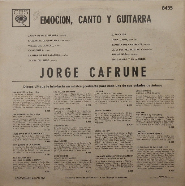 Jorge Cafrune : Emocion, Canto Y Guitarra (LP, Album, Mono)