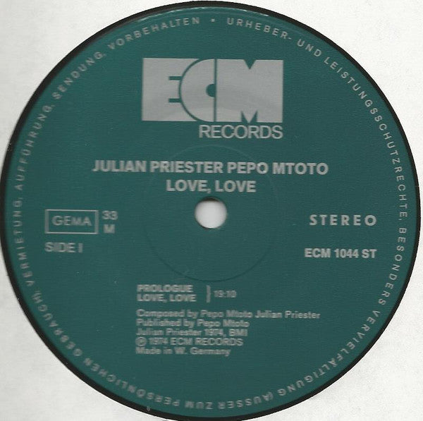 Julian Priester Pepo Mtoto* : Love, Love (LP, Album)