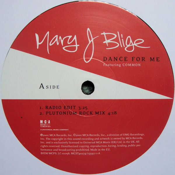 Mary J. Blige : Dance For Me (12")