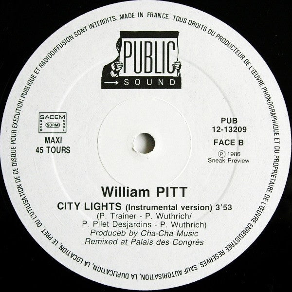 William Pitt : City Lights (12", Maxi)