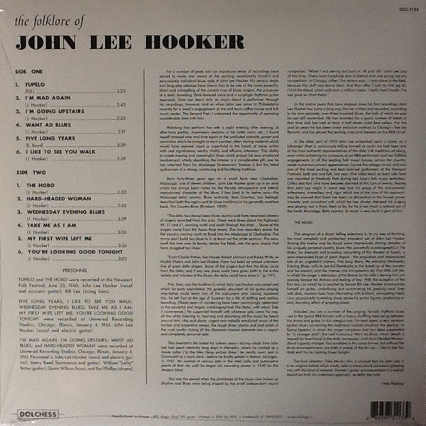 John Lee Hooker : The Folk Lore Of John Lee Hooker (LP, Album, RE, 140)