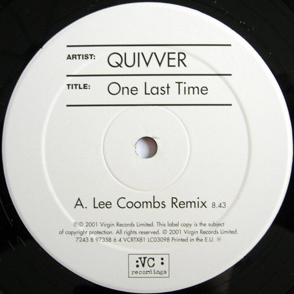 Quivver : One Last Time (Remixes) (12")