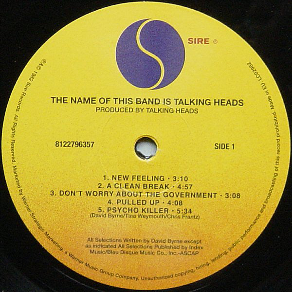 Talking Heads : The Name Of This Band Is Talking Heads (2xLP, Album, RE, RM, 180)