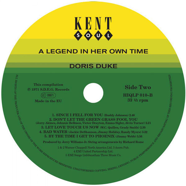 Doris Duke : A Legend In Her Own Time (LP, Album, RE, Yel)