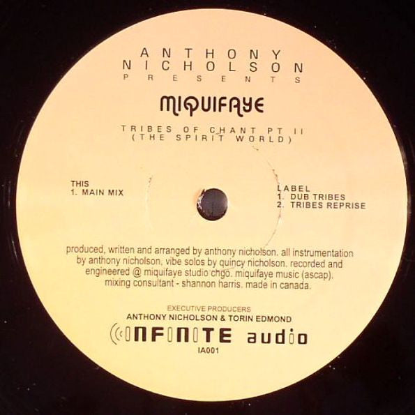 Anthony Nicholson Presents Miquifaye : Tribes Of Chant Pt II (The Spirit Of World) (12")