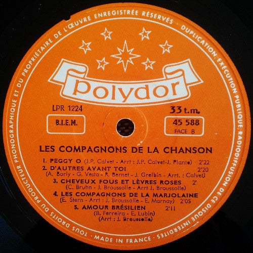 Les Compagnons De La Chanson : Les Compagnons De La Chanson (10", Album, Mono)