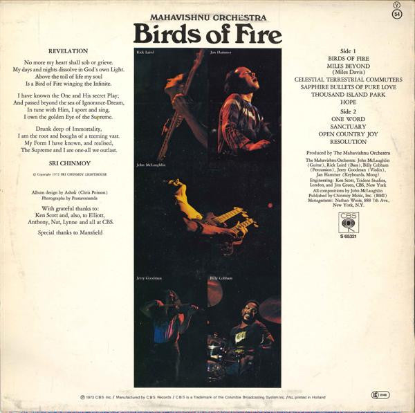 Mahavishnu Orchestra : Birds Of Fire (LP, Album, RP)