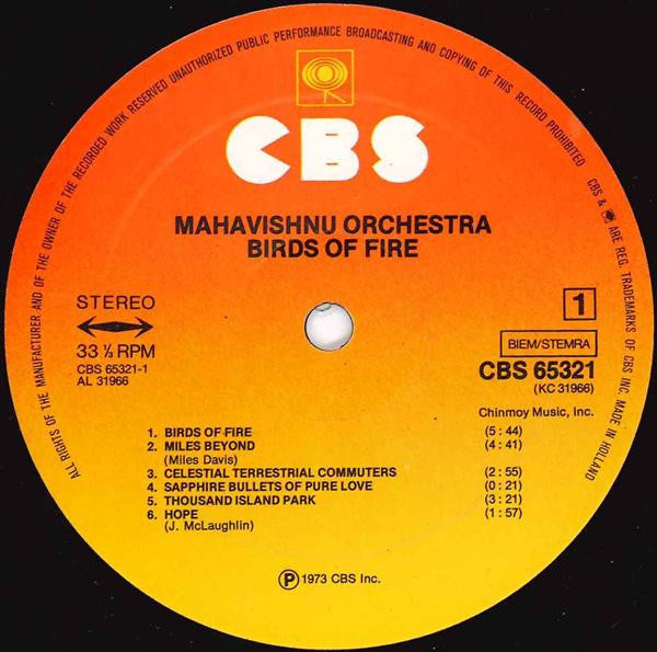 Mahavishnu Orchestra : Birds Of Fire (LP, Album, RP)