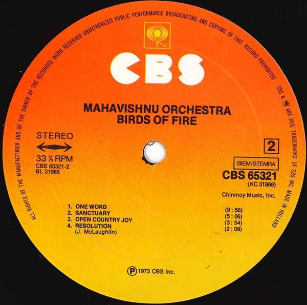 Mahavishnu Orchestra : Birds Of Fire (LP, Album, RP)