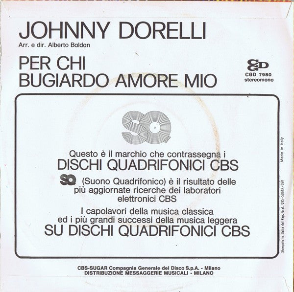 Johnny Dorelli : Per Chi (7")