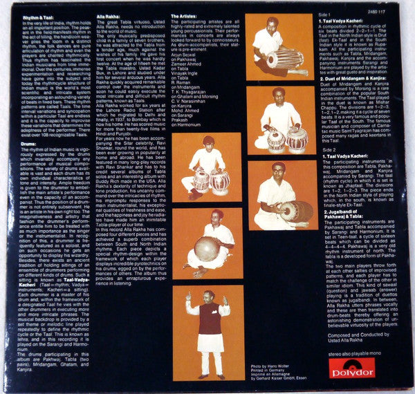 Ustad Alla Rakha* : Indian Drums (LP)