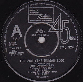 Commodores : The Zoo (The Human Zoo) (7", Single, Promo)