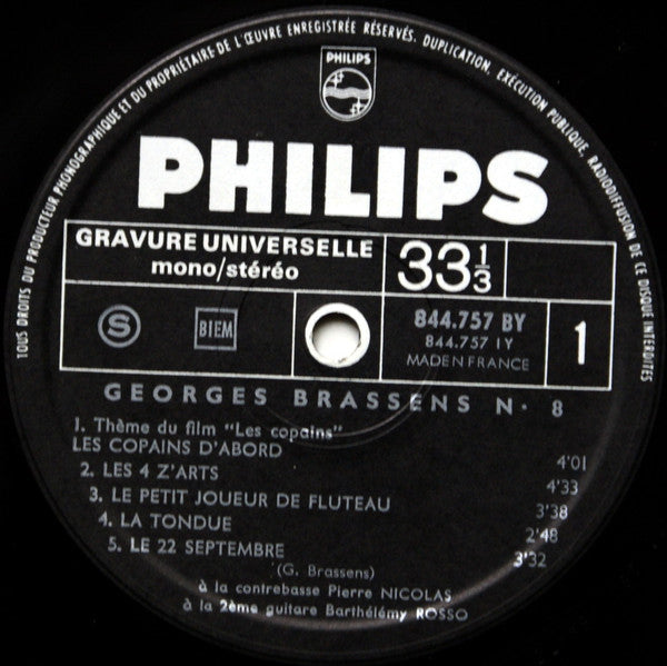 Georges Brassens : VIII (LP, Album, RE)