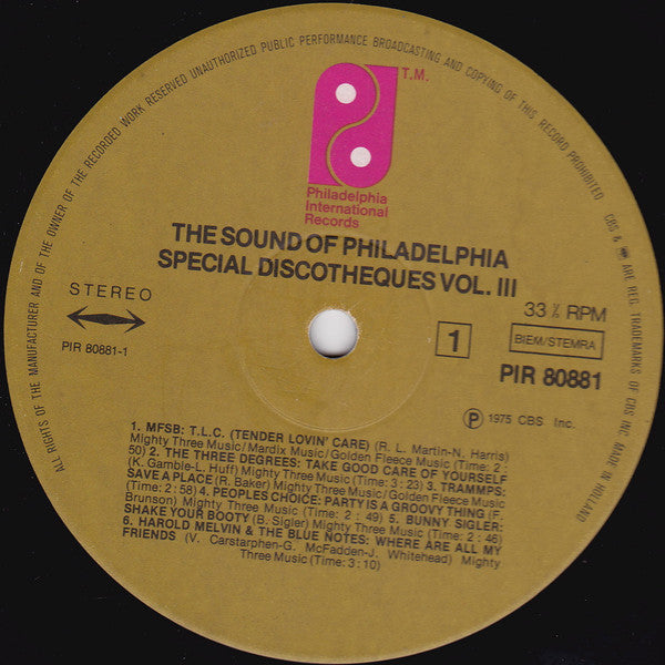 Various : Philadelphia Sound Spécial Discothèques Volume 3 (LP, Comp)