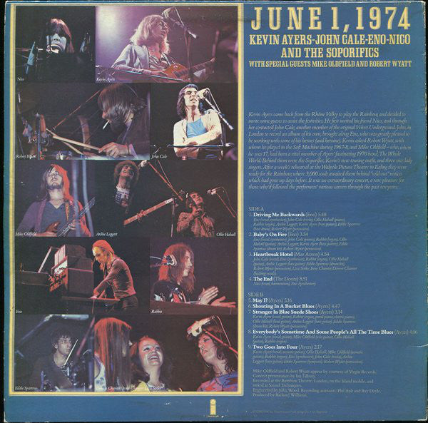 Kevin Ayers - John Cale - Eno* - Nico (3) : June 1, 1974 (LP, Album)