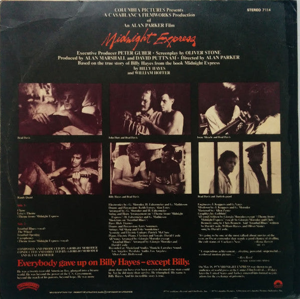 Giorgio Moroder : Midnight Express (Music From The Original Motion Picture Soundtrack) (LP, Album)