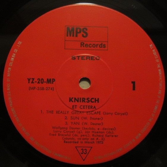 Et Cetera : Knirsch (LP, Album, Gat)