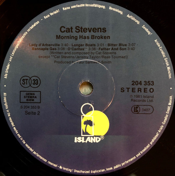 Cat Stevens : Morning Has Broken (LP, Comp, RE)