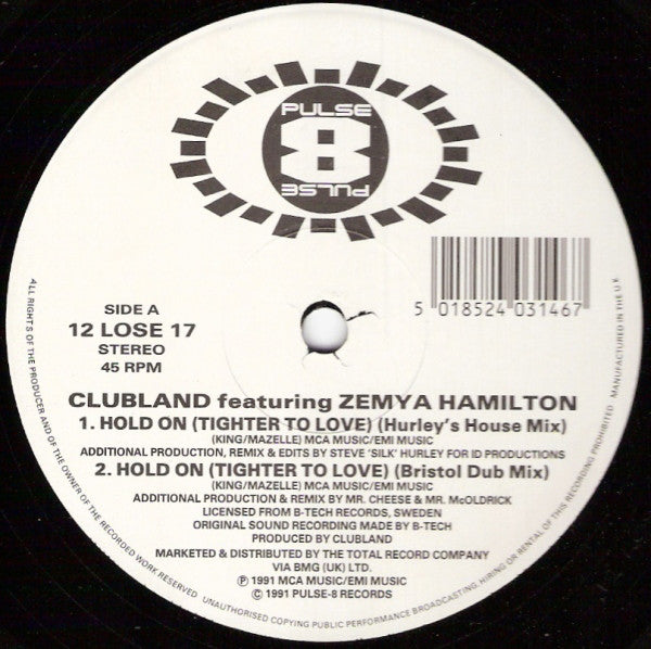 Clubland : Hold On (Tighter To Love) (12")