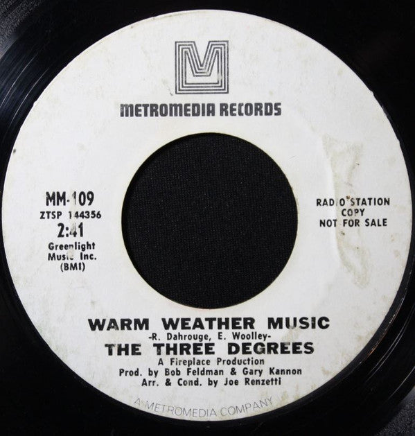 The Three Degrees : Down In The Boondocks / Warm Weather Music (7", Promo)