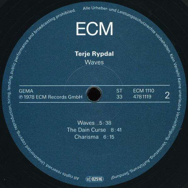 Terje Rypdal : Waves (LP, Album, RE)