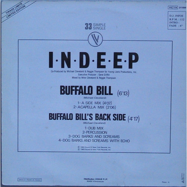 Indeep : Buffalo Bill (12", Single, Ltd)