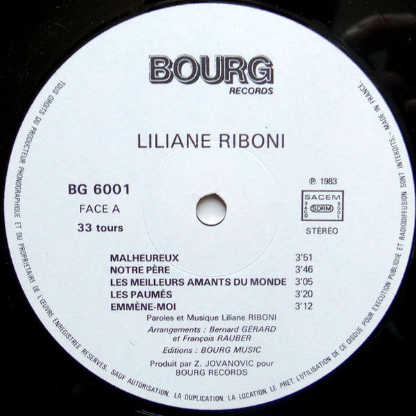 Liliane Riboni : Album N°1 Bis (LP, Album, Gat)