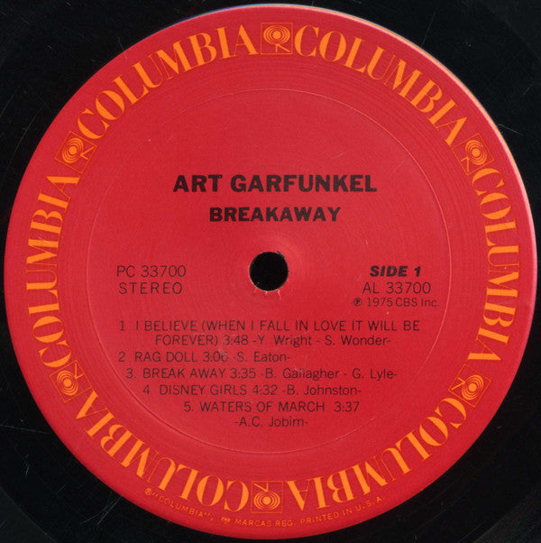 Art Garfunkel : Breakaway (LP, Album, Ter)